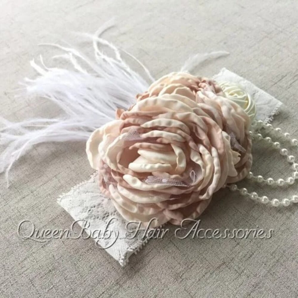 NEW - Flower Headband Baby Girl Vintage - Baby Girls Accesories